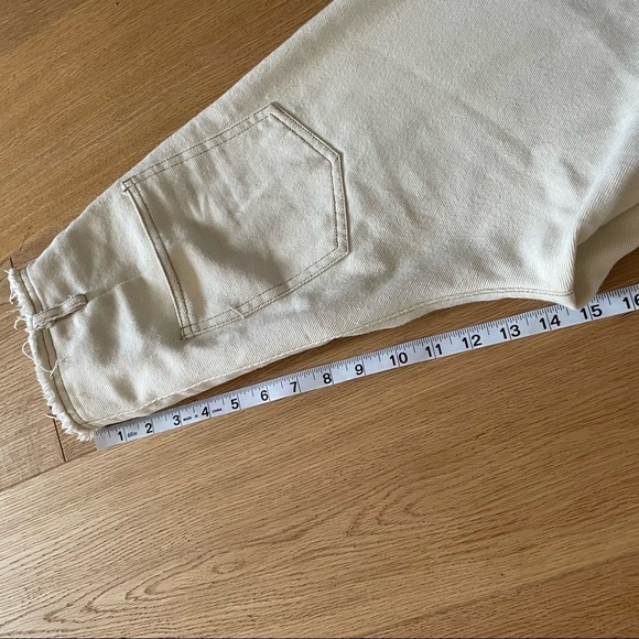 OAK +  FORT CROPPED OFF WHITE STRAIGHT PANTS - S - Picture 11 of 16
